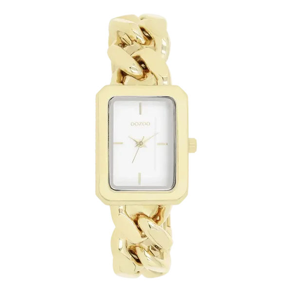 Oozoo Watch - Goudkleurige OOZOO horloge met schakelarmband - C11272