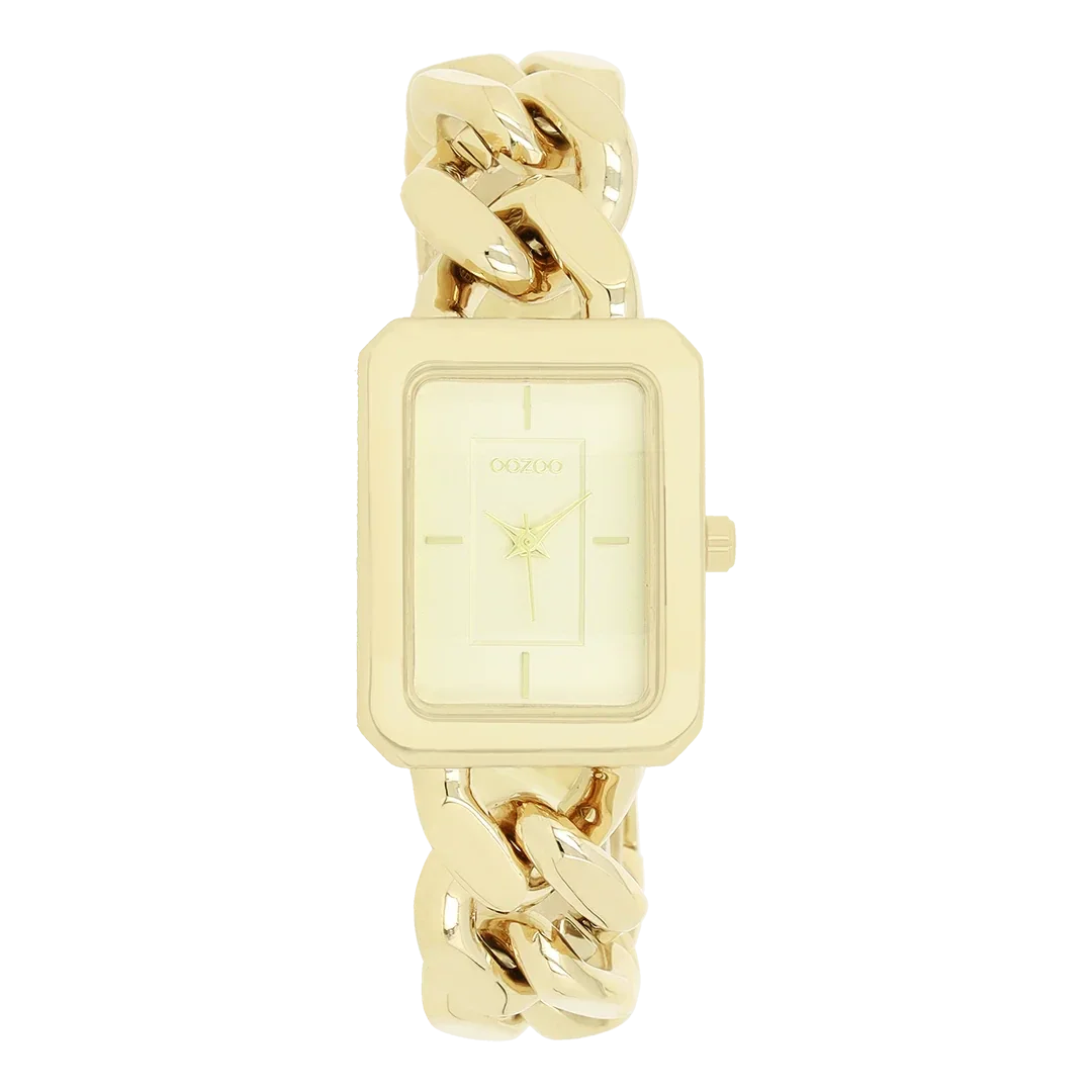 Oozoo Watch - Goudkleurige OOZOO horloge met schakelarmband - C11273