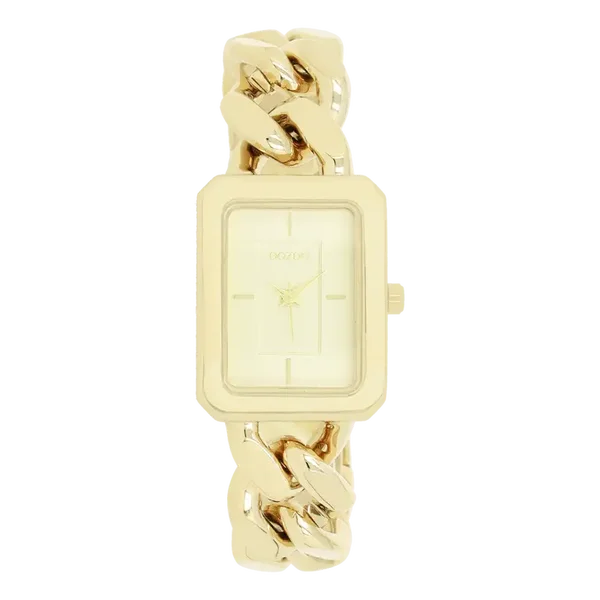Oozoo Watch - Goudkleurige OOZOO horloge met schakelarmband - C11273