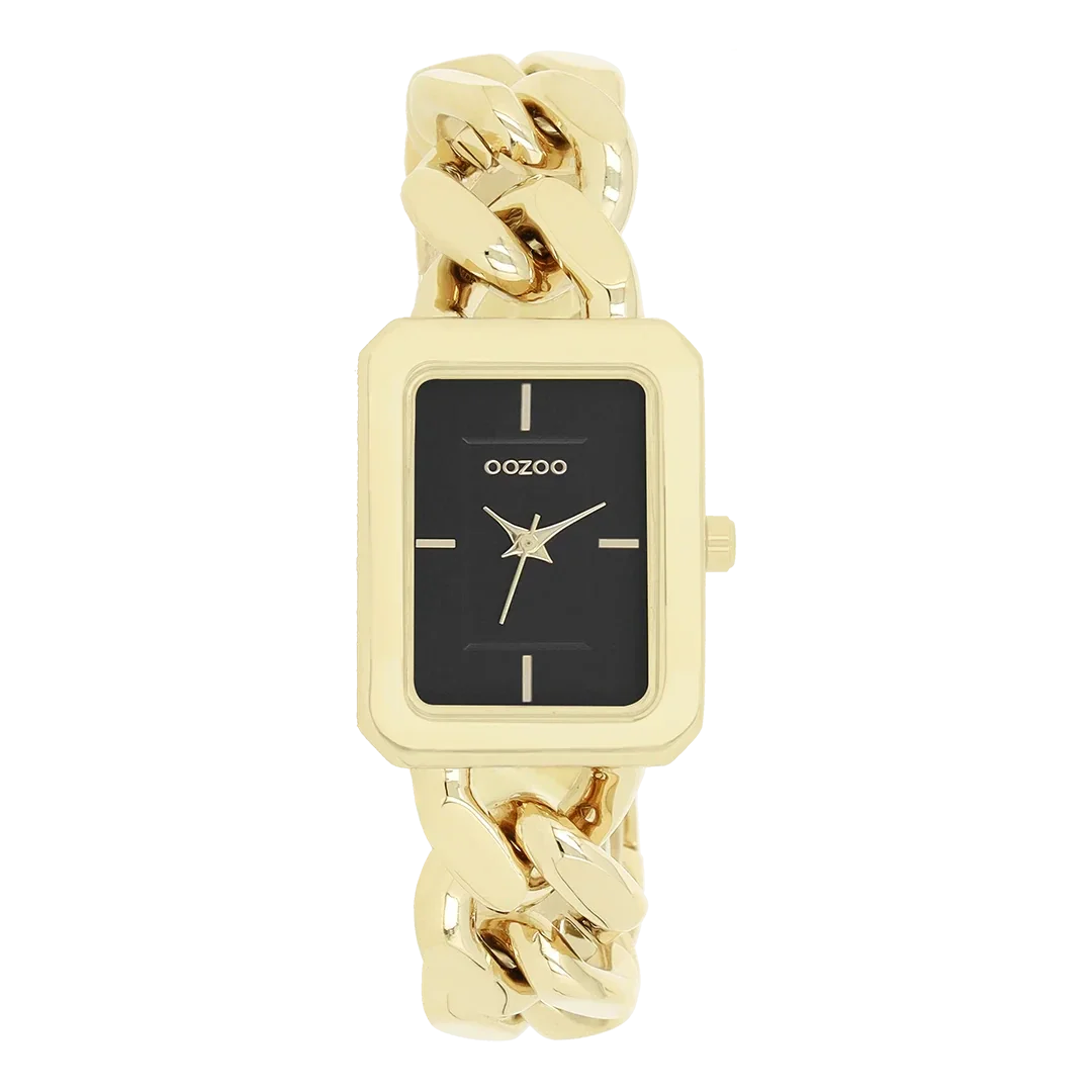 Oozoo Watch - Goudkleurige OOZOO horloge met schakelarmband - C11274