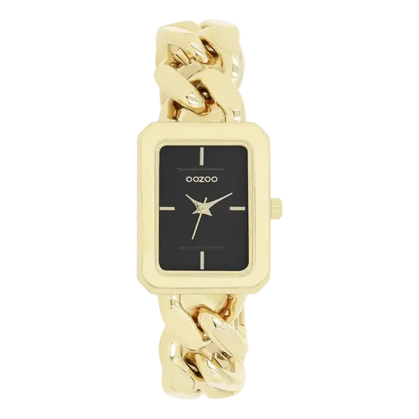 Oozoo Watch - Goudkleurige OOZOO horloge met schakelarmband - C11274