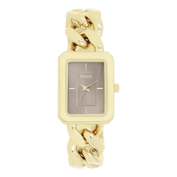 Oozoo Watch - Goudkleurige OOZOO horloge met schakelarmband - C11353