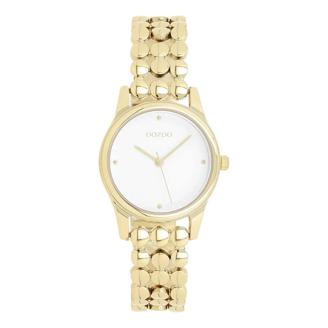 Oozoo Watch - Gold coloured OOZOO watch with dot link bracelet - C11631