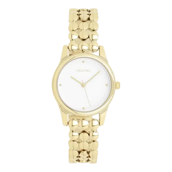 Oozoo Watch - Gold coloured OOZOO watch with dot link bracelet - C11631