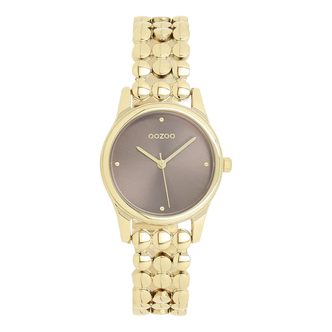 Oozoo Watch - Gold coloured OOZOO watch with dot link bracelet - C11632
