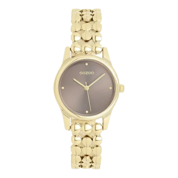 Oozoo Watch - Gold coloured OOZOO watch with dot link bracelet - C11632