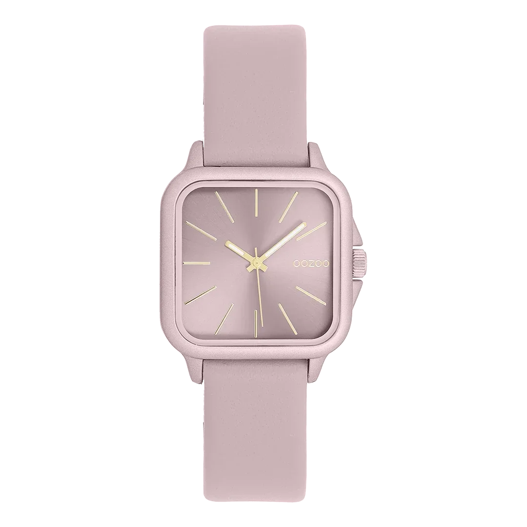 Oozoo Watch - Pink watch with leather strap - C11667