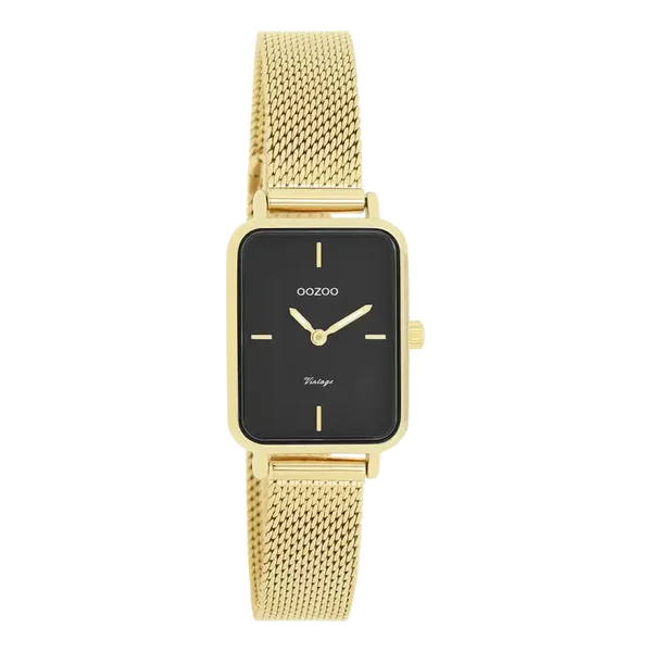 Oozoo Watch - Goudkleurige OOZOO horloge met metalen mesh armband - C20354