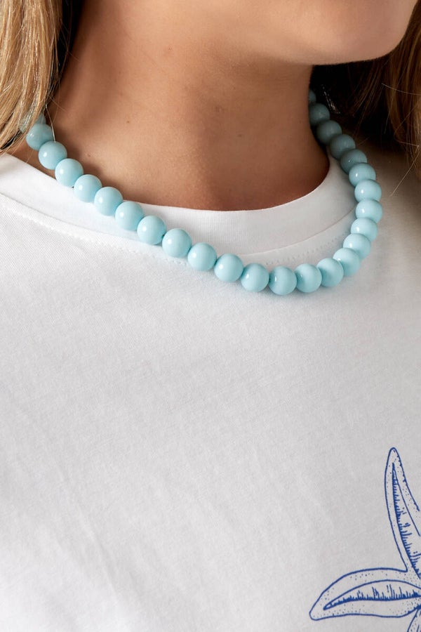 Gekleurde kralenketting met boeierslotje in 8 kleurtjes