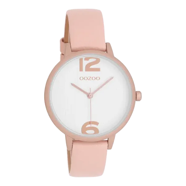 Oozoo Watch - Licht rose OOZOO horloge met leren band - C9577