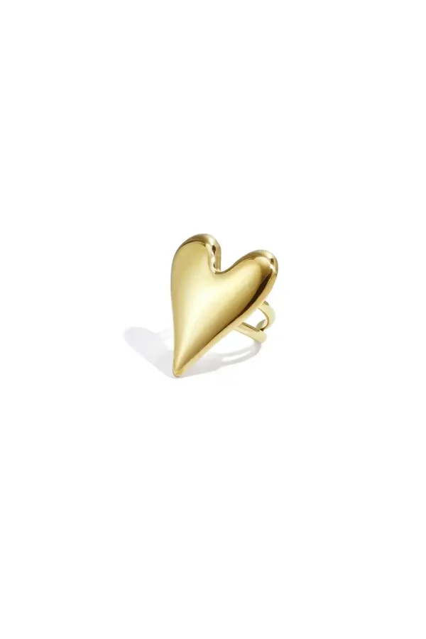 Stainless steel - statement ring goud hart