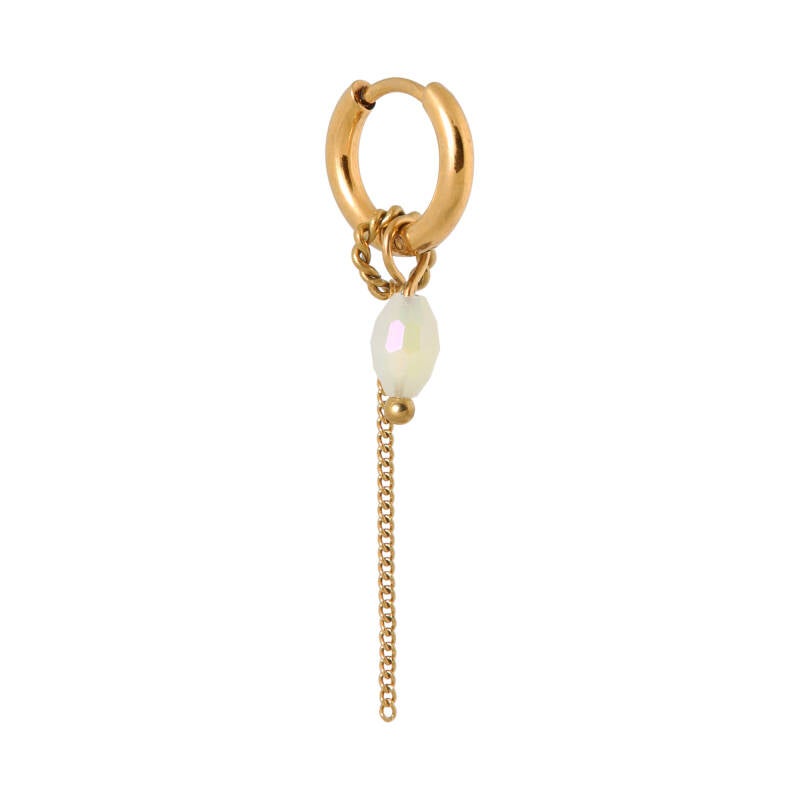 Label Kiki - Earring Chain Water drop hoop gold