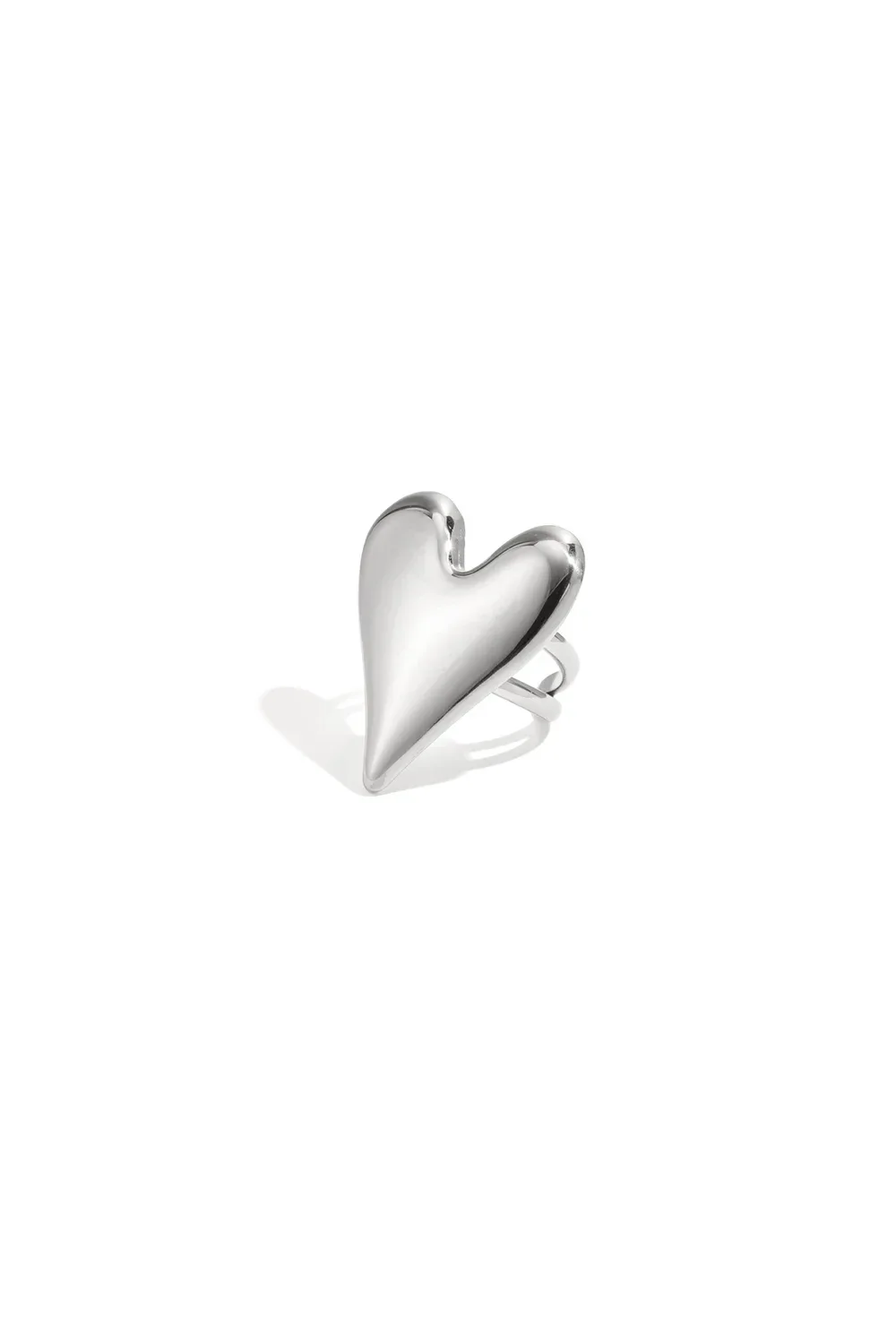 Stainless steel - statement ring zilver hart
