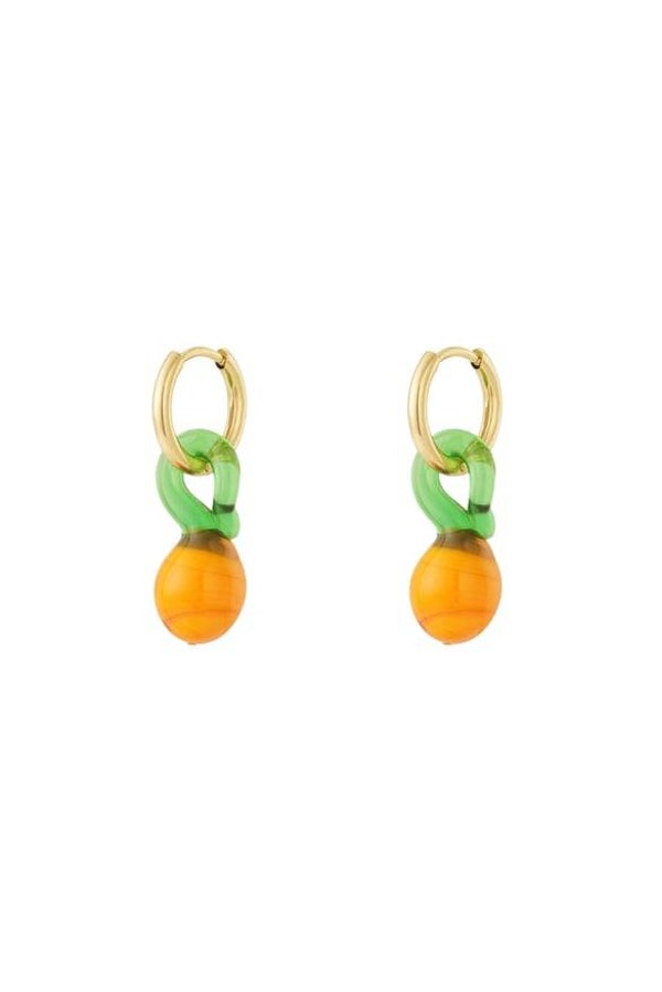 Fruit jewelry oranje bloesem oorbellen
