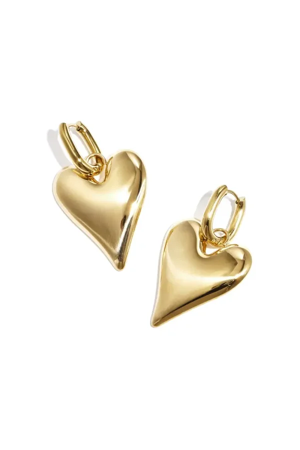 Stainless steel - oorbellen Hart goud
