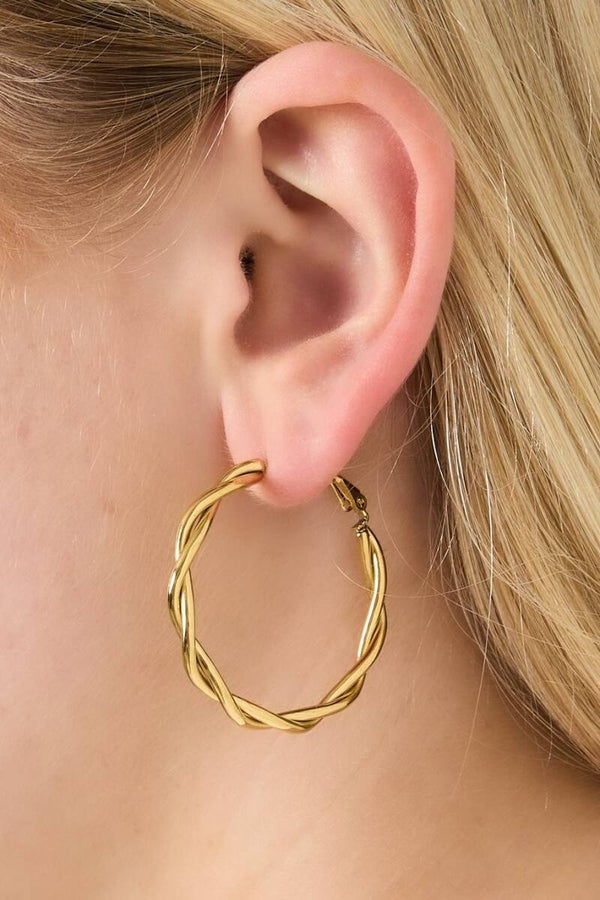 Twisted hoop earrings Small goud of zilver
