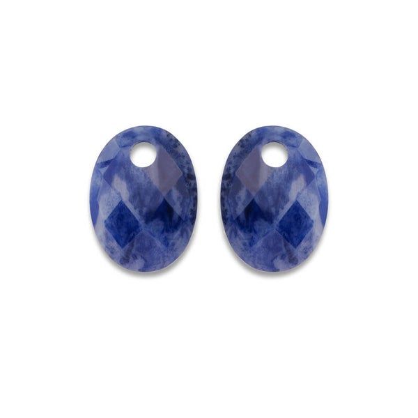 Medium Oval quartz oorbel - edelstenen - Sodalite