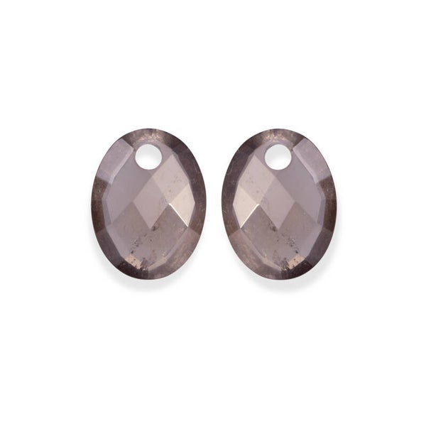 Medium Oval quartz oorbel - edelstenen - Smokey Quartz