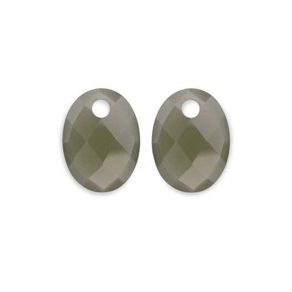 Medium Oval quartz oorbel - edelstenen - Lime Jade