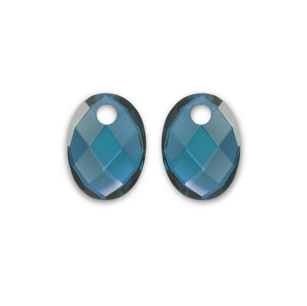 Medium Oval quartz oorbel - edelstenen - Ocean Topaz Quartz