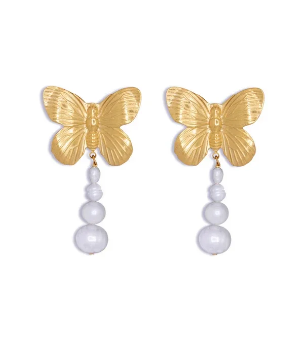 Le Veer - Butterfly Pearl Earrings