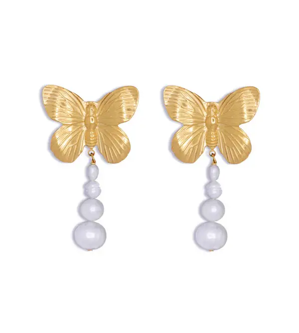 Le Veer - Butterfly Pearl Earrings