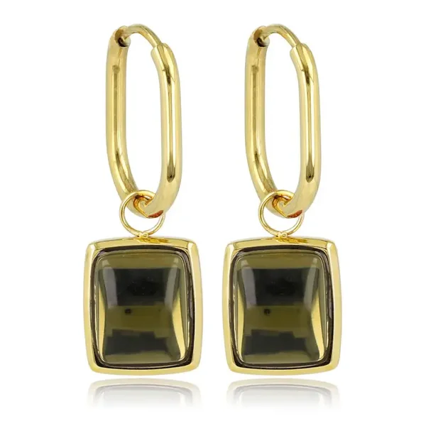 My Bendel - Earring Glass stone / Light Green