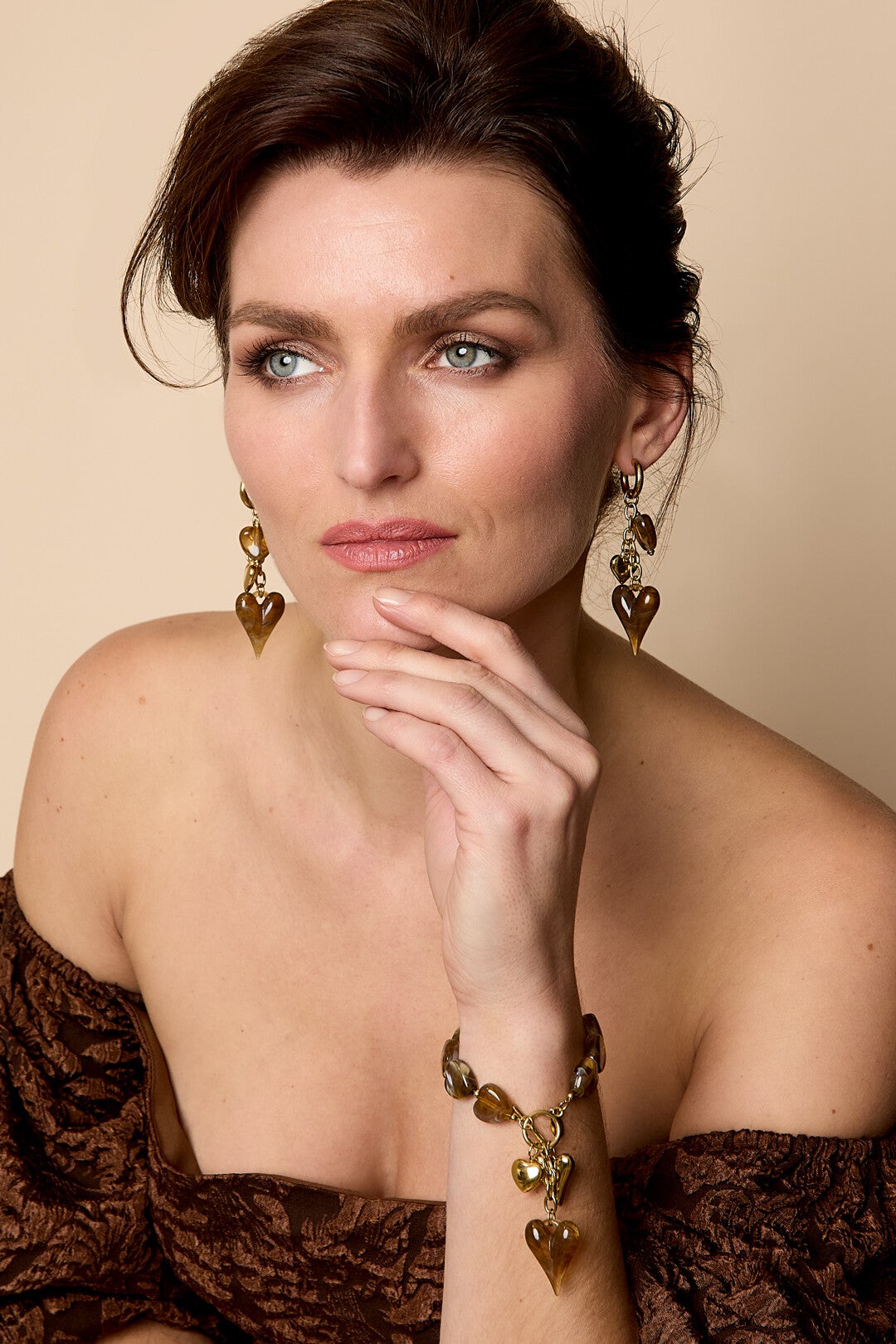 Stainless steel - Armband acryl met Hartjes