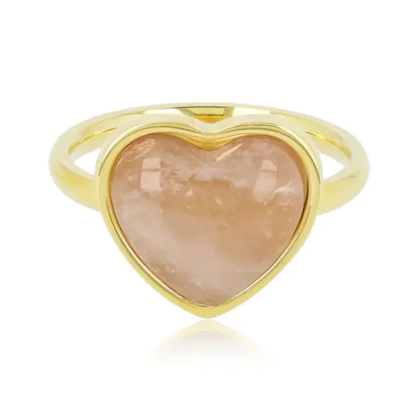 My Bendel - Ring Heart Rose Quartz Gemstone Inner strenght