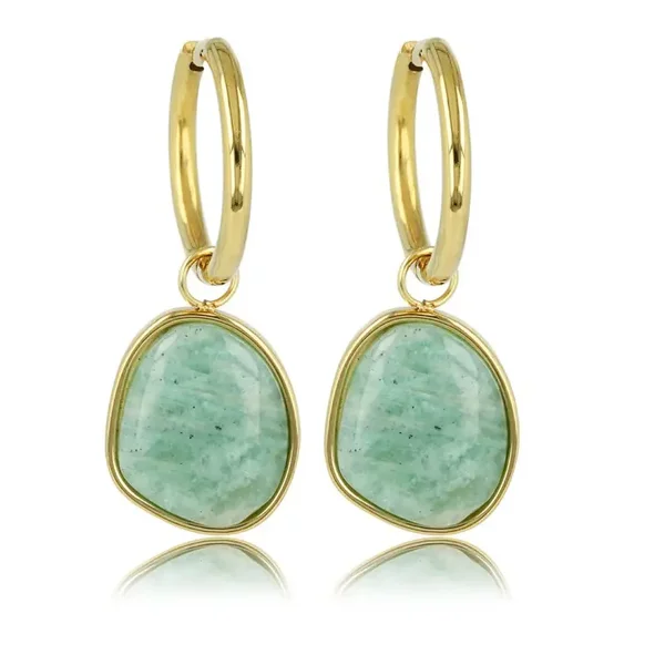 My Bendel - Earring Amazonite 36 mm