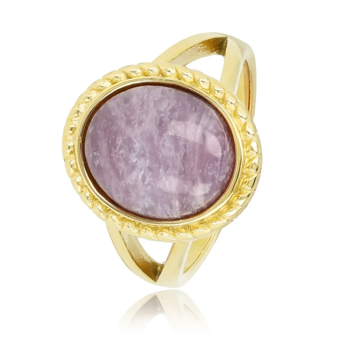 My Bendel - Ring Golden Vintage Lilac Quartz gemstone