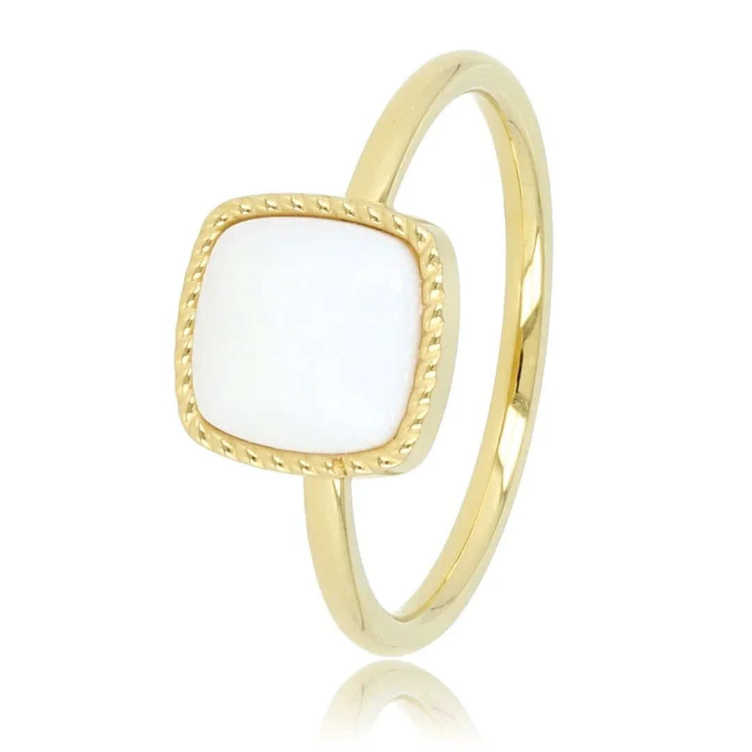 My Bendel - Ring Golden signet White Aventurine