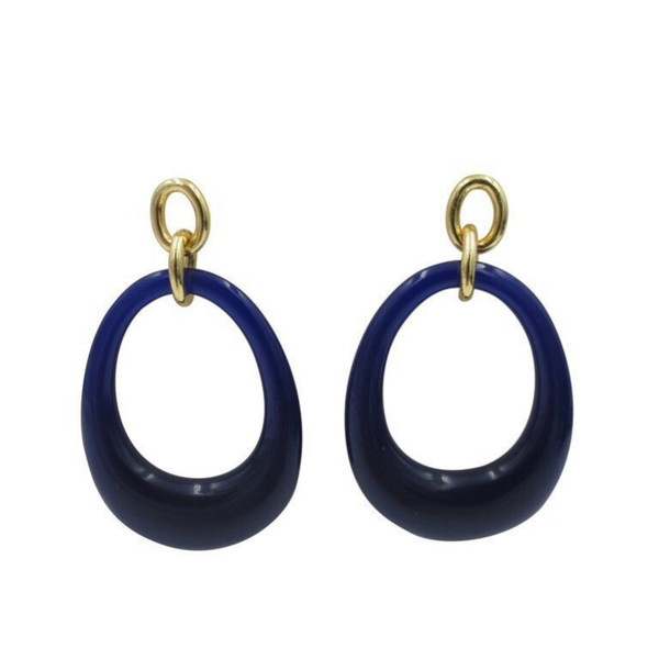 Oorbellen Like! Jewellery - goud met donkerblauw