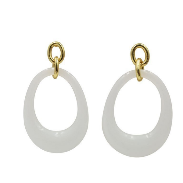 Oorbellen Like! Jewellery - goud met wit