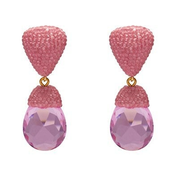 Oorbellen Like! Jewellery - rose met kristallen