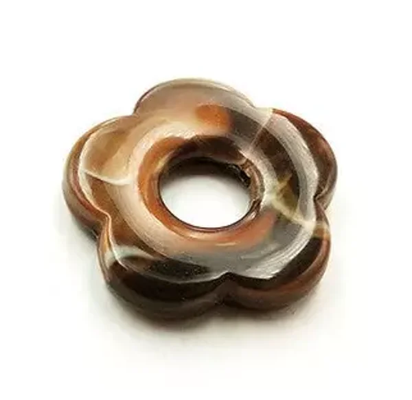 Resin bloemen donut - diameter 26.2 mm - bruin