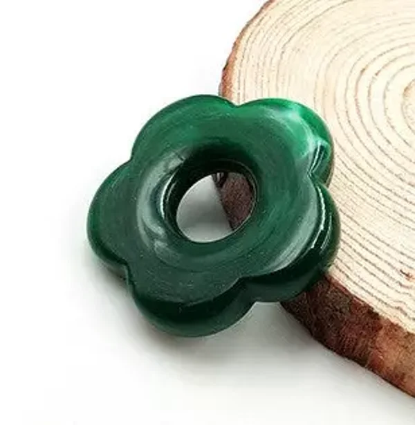 Resin bloemen donut - diameter 26.2 mm - groen