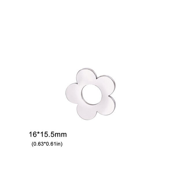 Stainless steel bloem donut - zilver klein