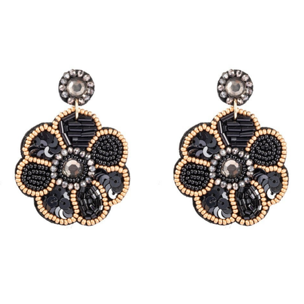 Oorbellen statement kraaltjes zwart met goud -  2 kleuren