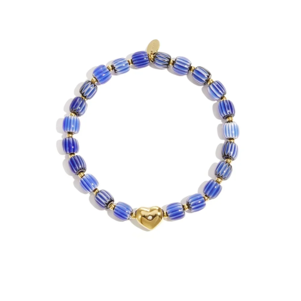 Armband met donker blauwe kralen