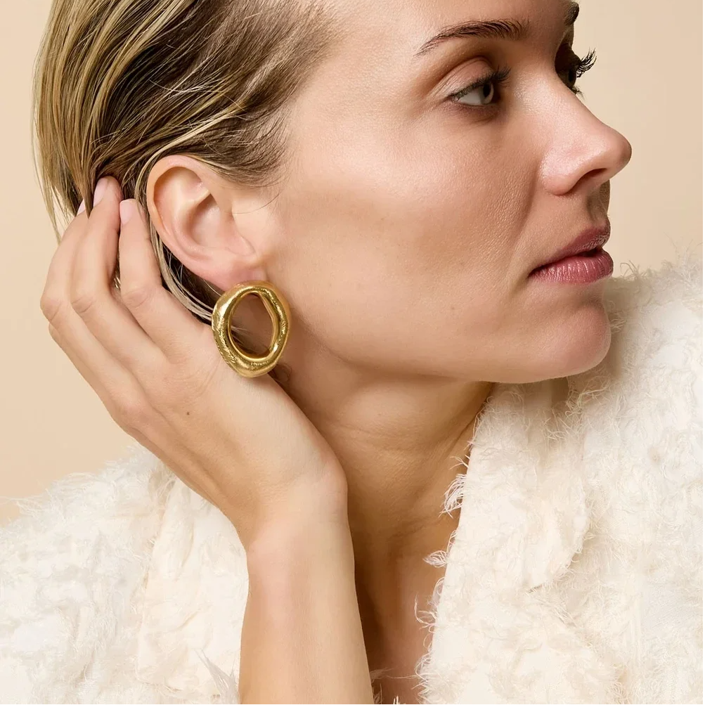 Stainless steel oorbellen goudkleurig