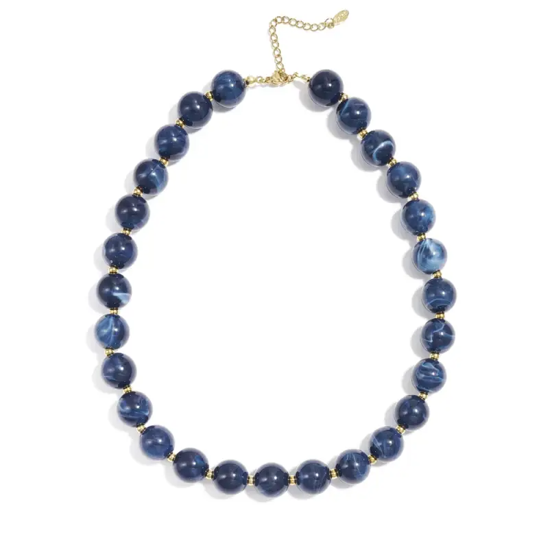 Acryl kralen ketting - Donkerblauw