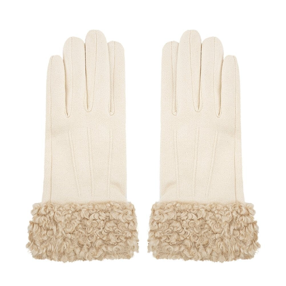 Handschoenen Fuzzy  - Beige