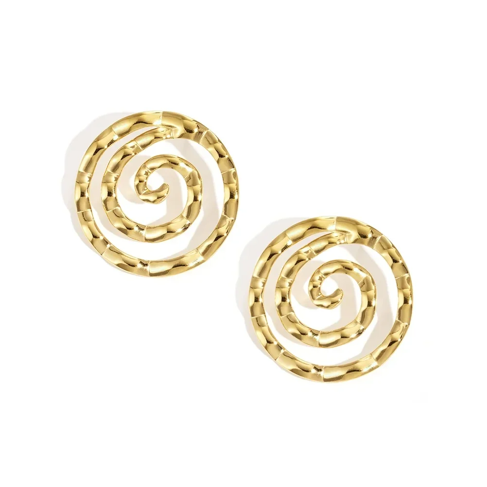 Stainless steel oorbellen goudkleurig rond