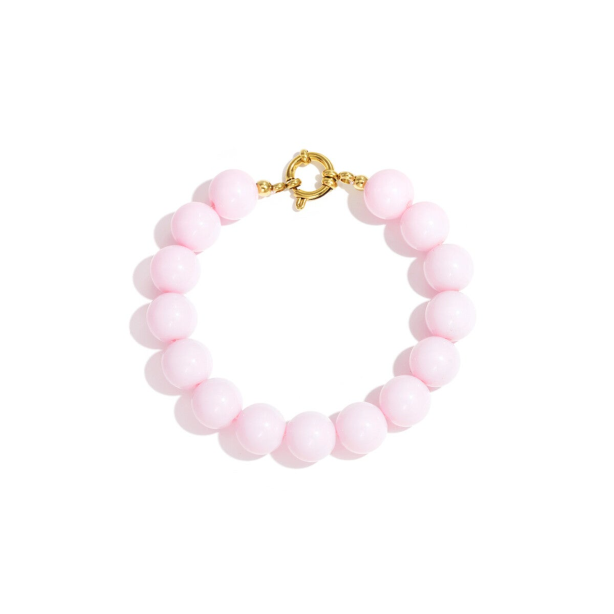 Stainless steel met hars kralen amrbandje, rose, blauw en wit