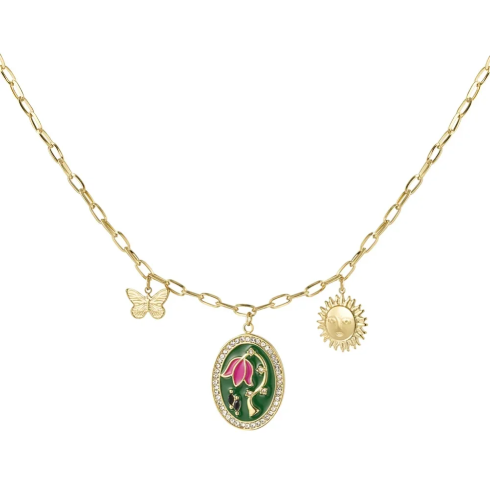 Stainless steel bedelketting Eternal Blossom