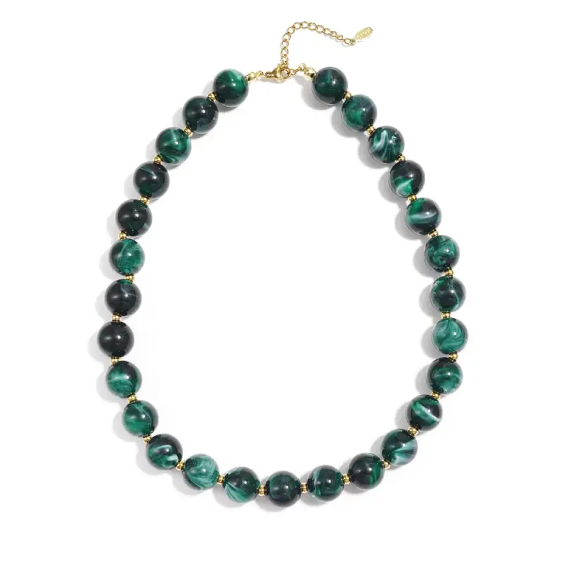 Acryl kralen ketting - Donkergroen