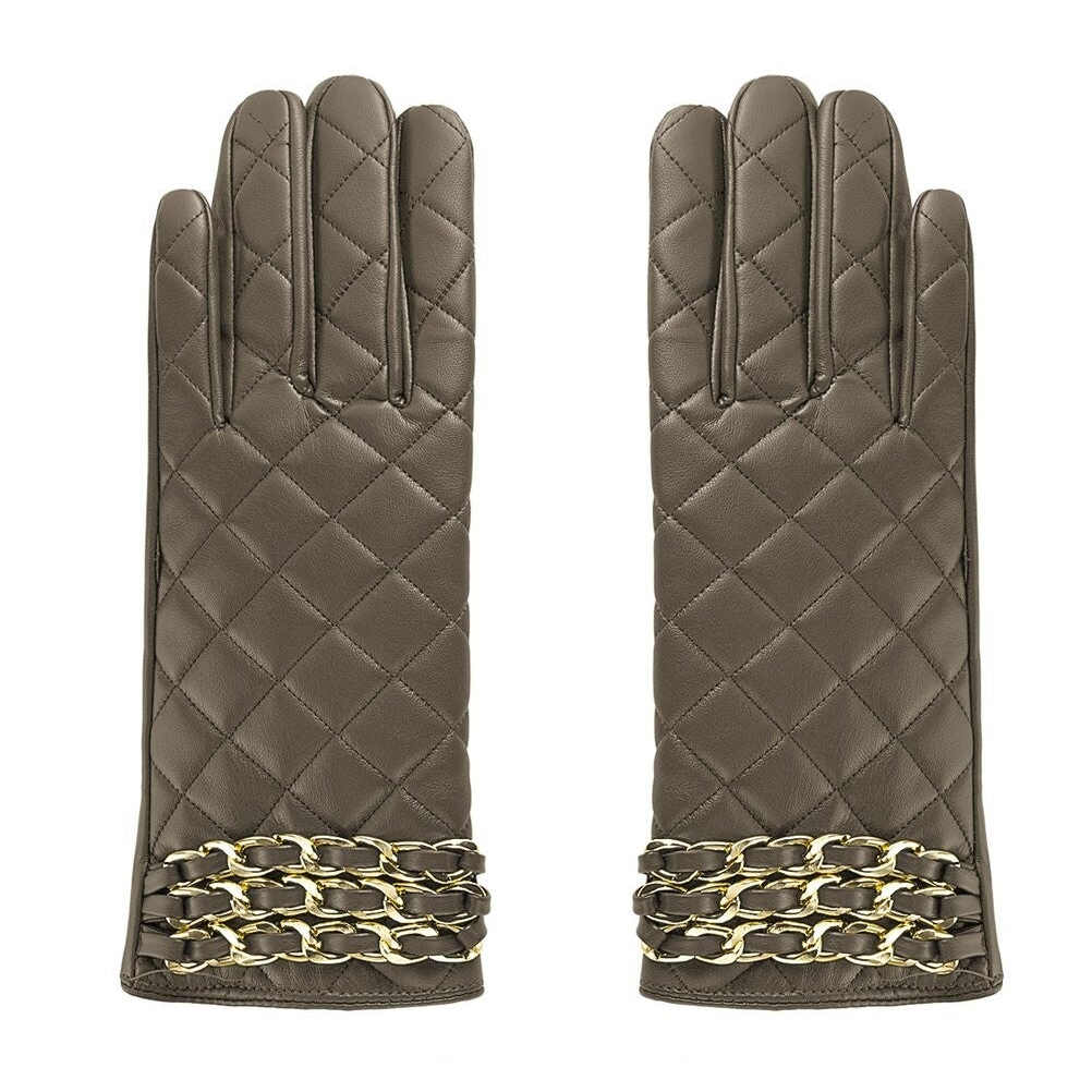 Handschoenen geruit met ketting - Bruin