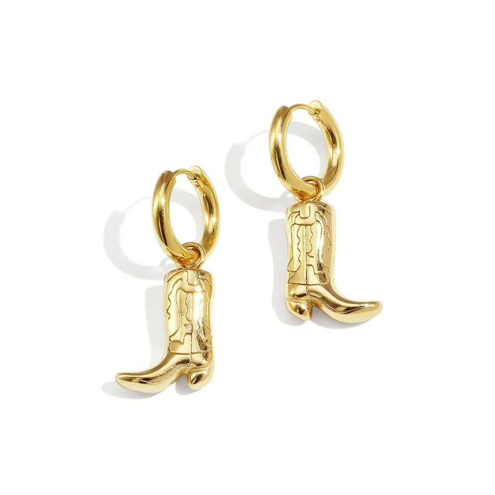 Stainless steel oorbellen met laarshanger