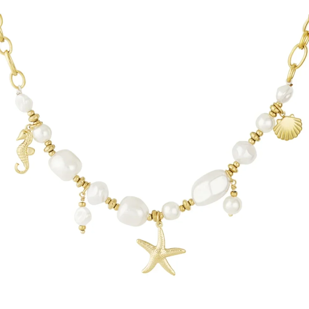 Stainless steel bedelketting Marine Organism